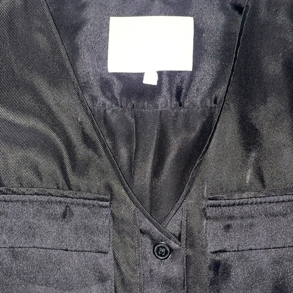 Rachel Roy Oversized Utility Long-Sleeve Jumpsuit Black Size 0 EUC Silky fabric - Picture 4 of 6